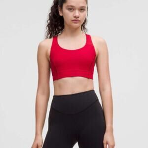 Lululemon Power Through Bra *Medium Support, B/C Cup Cranberry Size 12 NWT